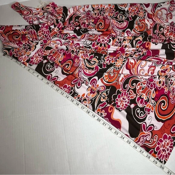 Metro 7 Size Medium (8-10) Orange Retro Surplice Sleeveless Dress - Picture 8 of 10